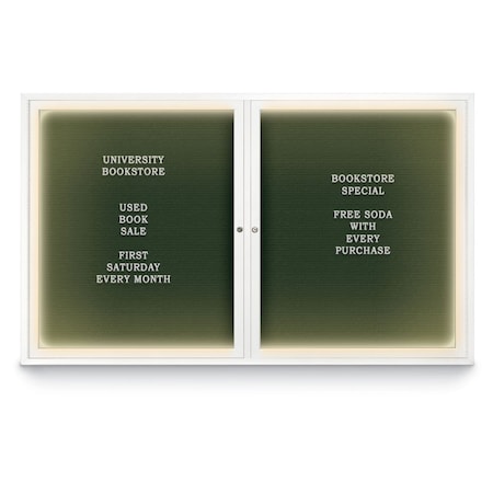 United Visual Products Indoor Enclosed Combo Board, 42"x32", Black Frame/Blue & Medium Grey UVCB4232B-BLUE-MEDGRY